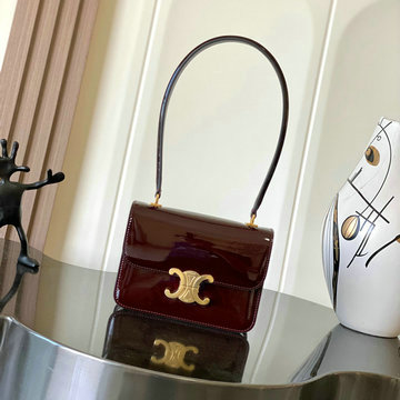 セリーヌ CELINE 99-CE118053QJH 2024年最新入荷 ティーン ギャランス バッグ ショルダーバッグ パテントカーフスキン