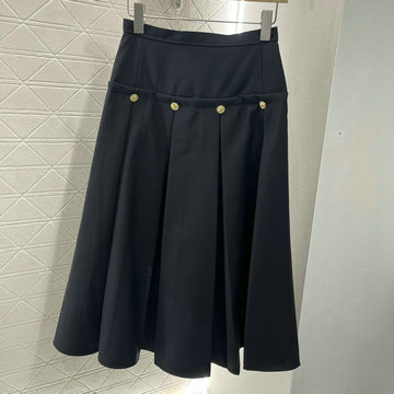 ルイヴィトン LOUISVUITTON XG-KQLV25003 2025年春夏最新入荷 ボックスプリーツスカート レディース ひざたけスカート ウール 黒