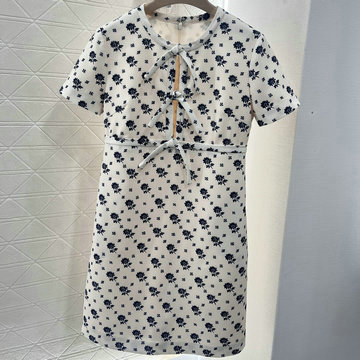 商品名称：ヴァレンティノ Valentino XG-KQVT25002 2025年春夏最新入荷 クレープクチュール フィオレリーノ ブルー パピエフローラル ショートドレス ワンピース