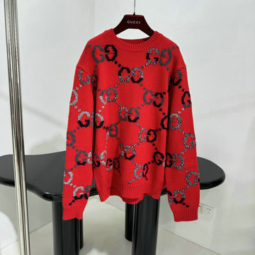 グッチ GUCCI 2025年春夏最新入荷 セーター クルーネック ニット ロングスリーブ カシミヤ ウール 男女兼用