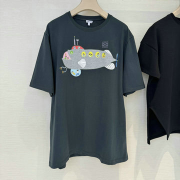 ロエベ LOEWE XG-TDLE25001 2025年春夏最新入荷 Tシャツ 半袖 ショートスリーブ スウェットシャツ クルーネック