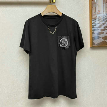 ルイヴィトン LOUISVUITTON XG-TDLV25001 2025年春夏最新入荷 エンブロイダリーポケット Tシャツ 半袖 ショートスリーブ スウェットシャツ