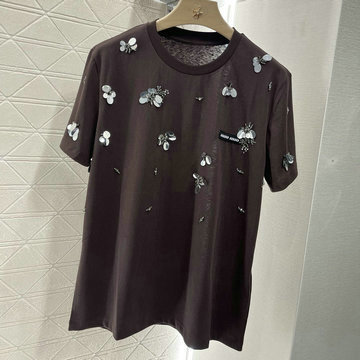 商品名称：ミュウミュウ MIUMIU XG-TDMM25003  2025年春夏最新入荷 Tシャツ 半袖 ショートスリーブ スウェットシャツ クルーネック レディース