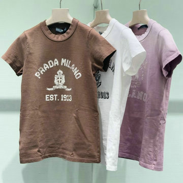 商品名称：プラダ PRADA XG-TDPD25001 2025年春夏最新入荷 Tシャツ 半袖 ショートスリーブ スウェットシャツ クルーネック レディース