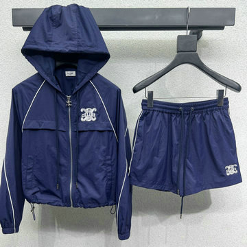 商品名称：セリーヌ CELINE XG-TZCE25001 2025年春夏最新入荷 2点セットアップ スポーツジャージ ロングスリーブ ジャケット パーカ ショートパンツ
