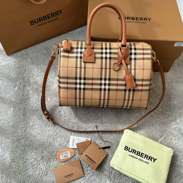 バーバリー BURBERRY GH-BR332803ZS　2025年最新入荷 ミディアム チェック ボウリングバッグ トート​バッグ ハンドバッグ 2way ショルダーバッグ レディース