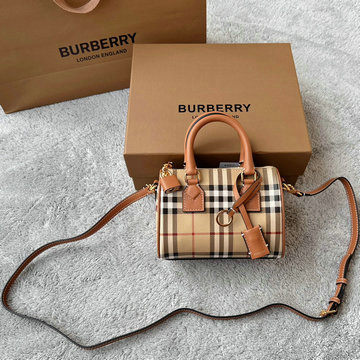 バーバリー BURBERRY GH-BR332820ZS　2025年最新入荷 ミニ チェック ボウリングバッグ トート​バッグ ハンドバッグ 2way ショルダーバッグ レディース