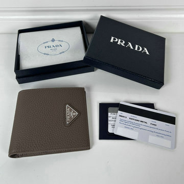 プラダ PRADA GH-PD2M0513LYHS　2025年最新入荷 ヴィッテロダイノレザー 財布 小銭れ カード入れ 二つ折り短財布