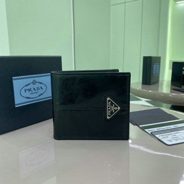 プラダ PRADA GH-PD2M0513YYBK　2025年最新入荷 ショートウォレット 小銭れ カード入れ 二つ折り短財布 メンズ