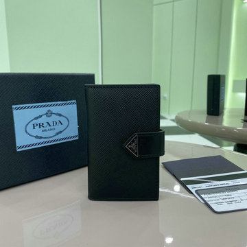 プラダ PRADA GH-PD2MC101SJBK　2025年最新入荷 サフィアーノトライアングル 財布 小銭れ カード入れ 二つ折り短財布
