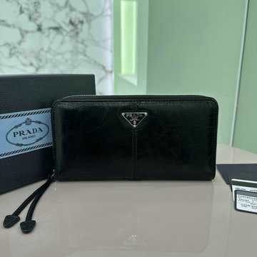プラダ PRADA GH-PD2ML059YMG　2025年最新入荷 ソフトルックスレザー 財布 ジップウォレット ファスナー長財布