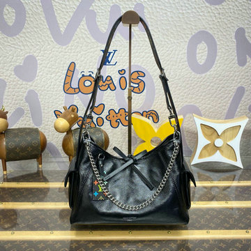 ルイヴィトン LOUISVUITTON 057-M13106　2025年最新入荷 LV TM キャリーオール バイブ ハンドバッグ ショルダーポーチ ラムレザー ブラック