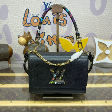 ルイヴィトン LOUISVUITTON 057-M13243　2025年最新入荷 LV TM ツイスト MM ハンドバッグ ショルダーバッグ エピレザー ブラック