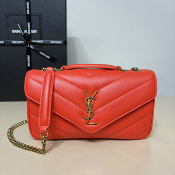 イヴサンローラン Saint laurent YSL 057-YSL801437RD　2025年最新入荷 LOULOU スモール ショルダーバッグ エンベロープバッグ レディース