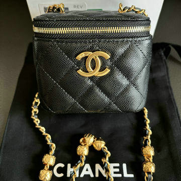 シャネル CHANEL CC-CH2292BK  2025年最新入荷 スモール ヴァニティーケース チェーンポーチ ショルダーバッグ