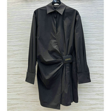 商品名称：ロエベ LOEWE XG-CCLE25003　2025年春夏最新入荷 ドレープ シャツワンピース ブラウス レディース 長袖 おしゃれ