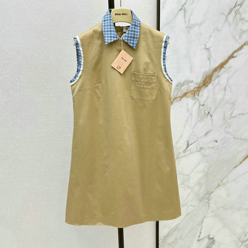 商品名称：ミュウミュウ MIUMIU XG-KQMM25002　2025年春夏最新入荷 カラーブック ドレス ノースリーブ レディース ワンピース おしゃれ カジュアル