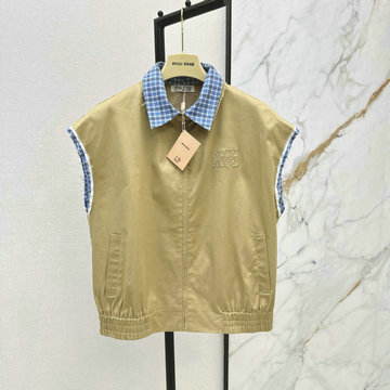 ミュウミュウ MIUMIU XG-WTMM25001　2025年春夏最新入荷 おしゃれ ショートベスト カラーブロック レディース トレンド カジュアル
