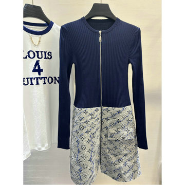 商品名称：ルイヴィトン LOUISVUITTON XG-KQLV25009　2025年春夏最新入荷 ロングスリーブ ニットドレス レディース ワンピース おしゃれ カジュアル