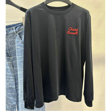 シャネル CHANEL XG-TCCH25001　2025年春夏最新入荷 クルーネック ロングスリーブ ロゴTシャツ 長袖 おしゃれ ユニセックス カジュアル