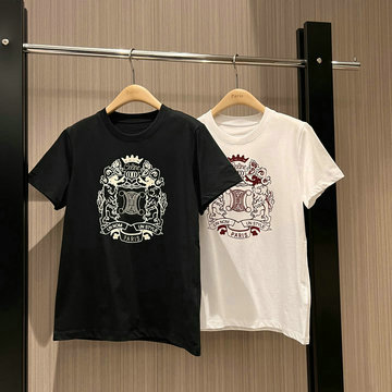 商品名称：セリーヌ CELINE JS-TDCE25002　2025年春夏最新入荷 コットンジャージー Tシャツ 半袖 クルーネック カジュアル おしゃれ