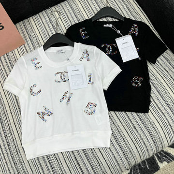 商品名称：シャネル CHANEL JS-TDCH25010　2025年春夏最新入荷 コットンジャージー Tシャツ 半袖 クルーネック レディース カジュアル おしゃれ