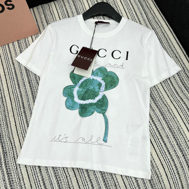 商品名称：グッチ GUCCI JS-TDGG25012　2025年春夏最新入荷 コットンジャージー Tシャツ 半袖 クルーネック レディース カジュアル おしゃれ