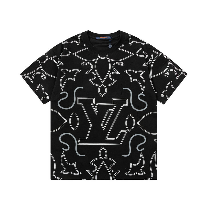 商品名称：ルイヴィトン LOUISVUITTON JS-TDLV25007　2025年春夏最新入荷 エンブロイダードコットンTシャツ 半袖 クルーネック レディース カジュアル おしゃれ