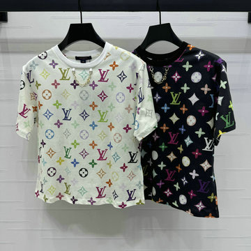 商品名称：ルイヴィトン LOUISVUITTON JS-TDLV25013　2025年春夏最新入荷 モノグラムマルチカラー Tシャツ 半袖 クルーネック レディース カジュアル おしゃれ