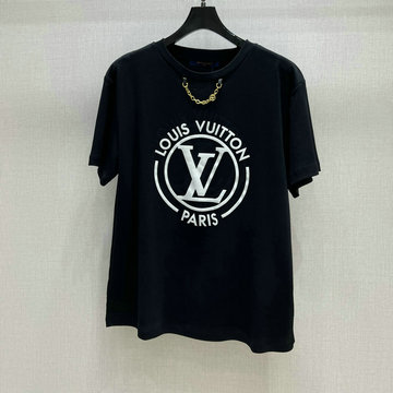 商品名称：ルイヴィトン LOUISVUITTON JS-TDLV25014　2025年春夏最新入荷 フロックド LV Tシャツ 半袖 クルーネック レディース カジュアル おしゃれ