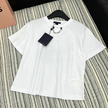 商品名称：ルイヴィトン LOUISVUITTON JS-TDLV25017　2025年春夏最新入荷 コットンジャージ Tシャツ 半袖 クルーネック レディース カジュアル おしゃれ