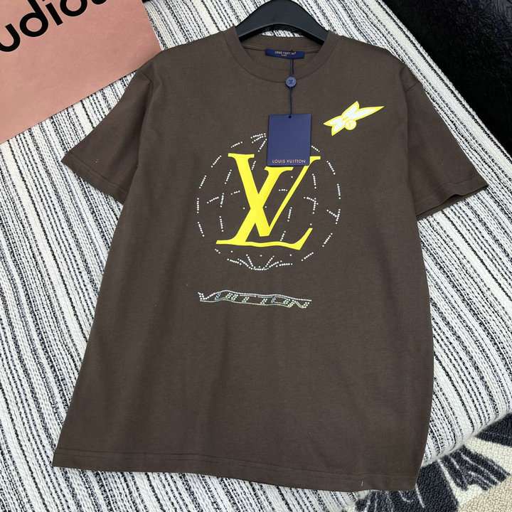 商品名称：ルイヴィトン LOUISVUITTON JS-TDLV25018　2025年春夏最新入荷 ウォッシュドエンベリッシュド コットンTシャツ 半袖 クルーネック レディース レギュラフィット