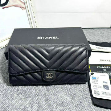 シャネル CHANEL CC-CH80758DVYYK2025年最新入荷 二つ折り長財布 ロングウォレット ラムスキン