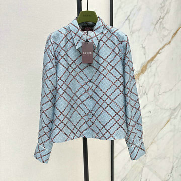 商品名称：グッチ GUCCI JS-CCGG25002　2025年最新入荷 シルク シャツ ロングスリーブ ブラウス おしゃれ カジュアル レディース