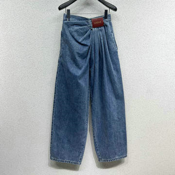 ロエベ LOEWE JS-KCLE25001　2025年最新入荷 ドレープ ジーンズ パンツ カジュアル おしゃれ レディース