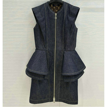 商品名称：ルイヴィトン LOUISVUITTON JS-KQLV25011　2025年最新入荷 デニムフラウンス ドレス カジュアル おしゃれ レディース