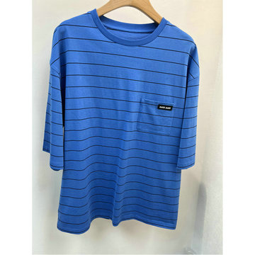 ミュウミュウ MIUMIU JS-TDMM25006　2025年最新入荷 コットンジャージー Tシャツ クルーネック 半袖 カジュアル おしゃれ レディース