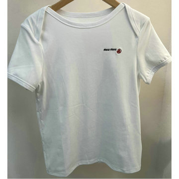 ミュウミュウ MIUMIU JS-TDMM25007　2025年最新入荷 コットンジャージー Tシャツ クルーネック 半袖 カジュアル おしゃれ レディース