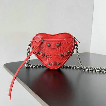 バレンシアガ BALENCIAGA 99-BA722781RD 2025年最新入荷 ウィメンズ LE CAGOLE ハート ミニバッグ チェーンポーチ ショルダーバッグ レディース