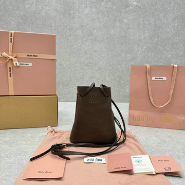 ミュウミュウ MIUMIU 99-MM5606NM　2024年最新入荷 ドローストリングバッグ バケットバッグ ショルダーバッグ レディース