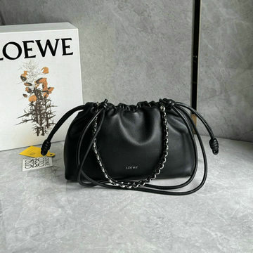 ロエベ LOEWE 99-LE9057LBK 2024最新入荷 フラメンコパースバッグ ドーナツチェーン ホーボーバッグ ショルダーバッグ 手持ちかばん