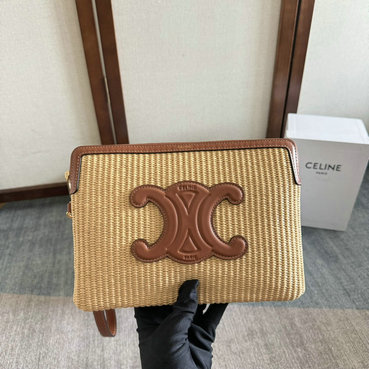 商品名称：セリーヌ CELINE 99-CE10J502BZX 2025年最新入荷 ストラップ付きスモールポーチ 手持ちかばん クラッチバッグ CELINEプリント入り