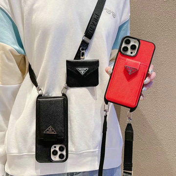 商品名称：プラダ PRADA 2025年最新入荷 サフィアーノレザー スマートフォンケース ショルダー付き iphone 携帯ケース カード入れ