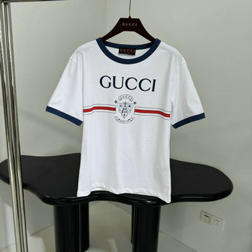 商品名称：グッチ GUCCI 2025年最新入荷 コットンジャージー Tシャツ 半袖 クルーネック レディース カジュアル おしゃれ