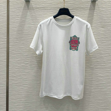 ルイヴィトン LOUISVUITTON 2025年最新入荷 パロットパッチ Tシャツ 半袖 クルーネック カジュアル レディース