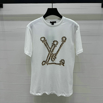 ルイヴィトン LOUISVUITTON 2025年最新入荷 ノーティカル LV コットン Tシャツ 半袖 クルーネック カジュアル レディース