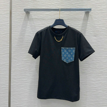 ルイヴィトン LOUISVUITTON 2025年最新入荷 モノグラム ポケットTシャツ 半袖 クルーネック カジュアル レディース