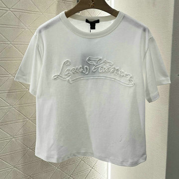 ルイヴィトン LOUISVUITTON 2025年最新入荷 リボンシグネチャー クロップトップ Tシャツ 半袖 クルーネック カジュアル レディース