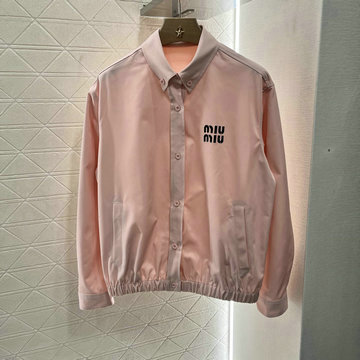 ミュウミュウ MIUMIU 2025年春夏最新入荷 ポプリン ブルゾンジャケット 長袖 レディース カジュアル