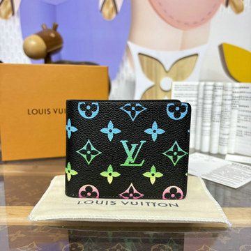 ルイヴィトン LOUISVUITTON  057-M13909 2025年最新入荷 ポルトフォイユ ミュルティプル 二つ折り短財布 モノグラムマルチカラーキャンパス